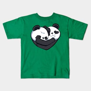 cute, funny and loving pandas Kids T-Shirt